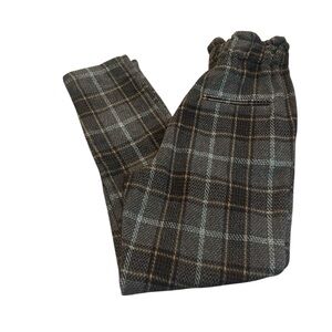 LUSH plaid paperbag waist pants